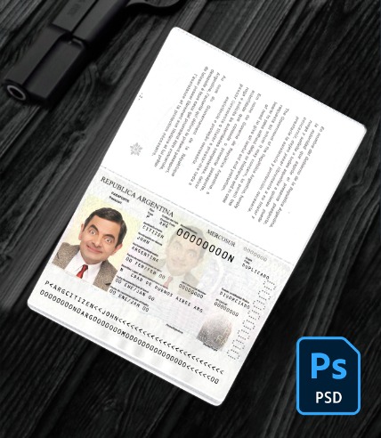 Argentina passport 2012 - present PSD
